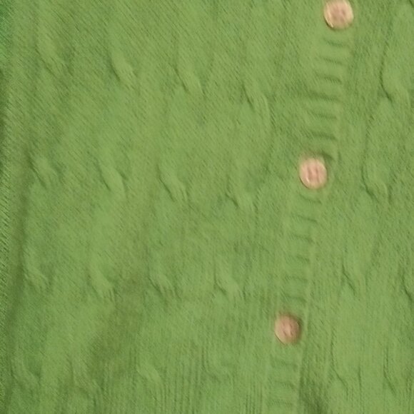 Old Navy Vibrant Green Women's Cardigan Cotton Viscose Acrylic Knit Sweater S - Picture 4 of 6